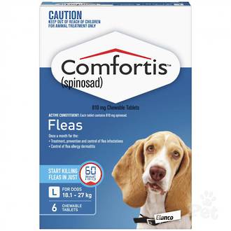 Comfortis Chewable Flea Treatment for Large Dogs 18.1kg - 27kg (Blue / 3 chewables)